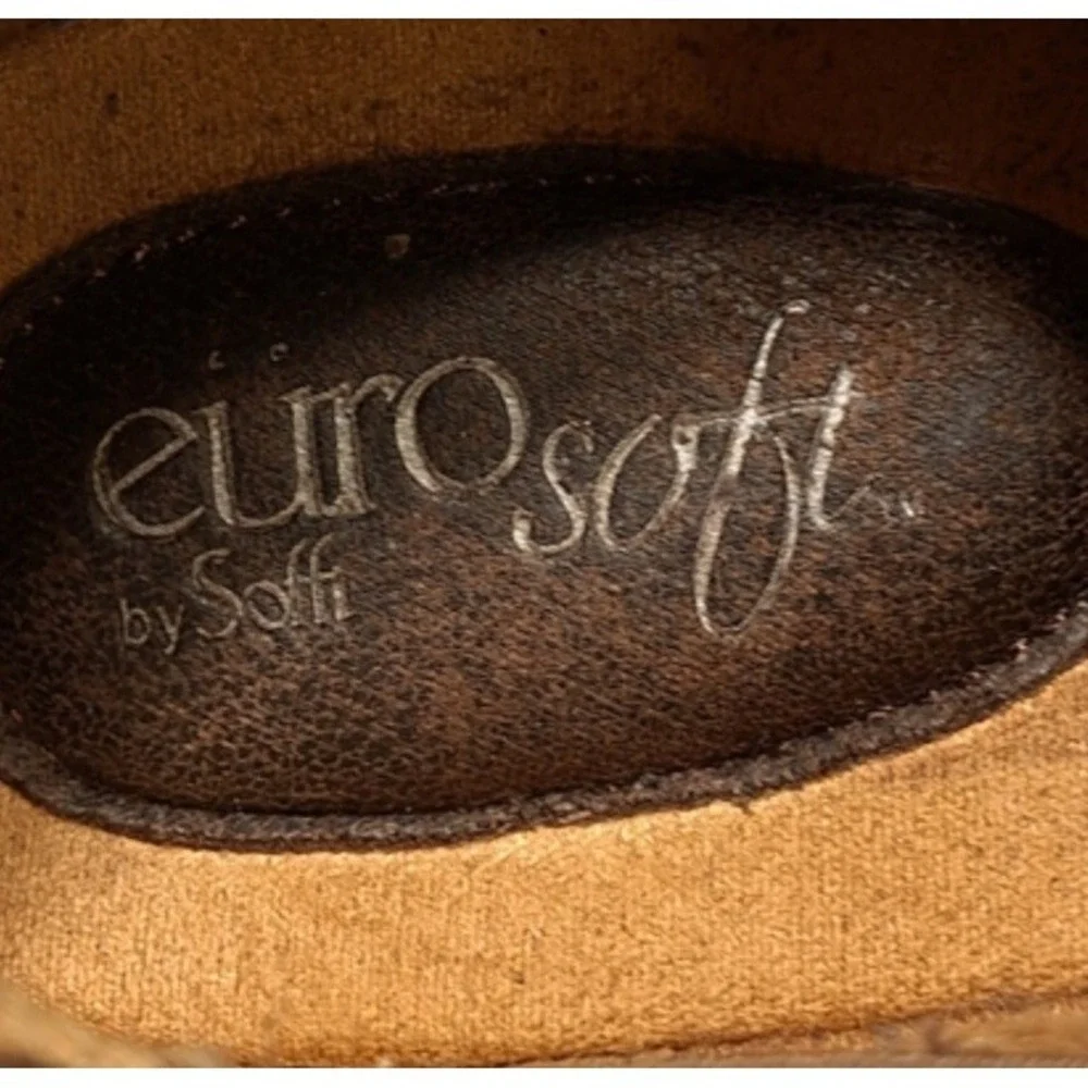 Eurosoft by Sofft Women's Size 8.5M Brown Comfort Wedge‎ Shoes Slip-On